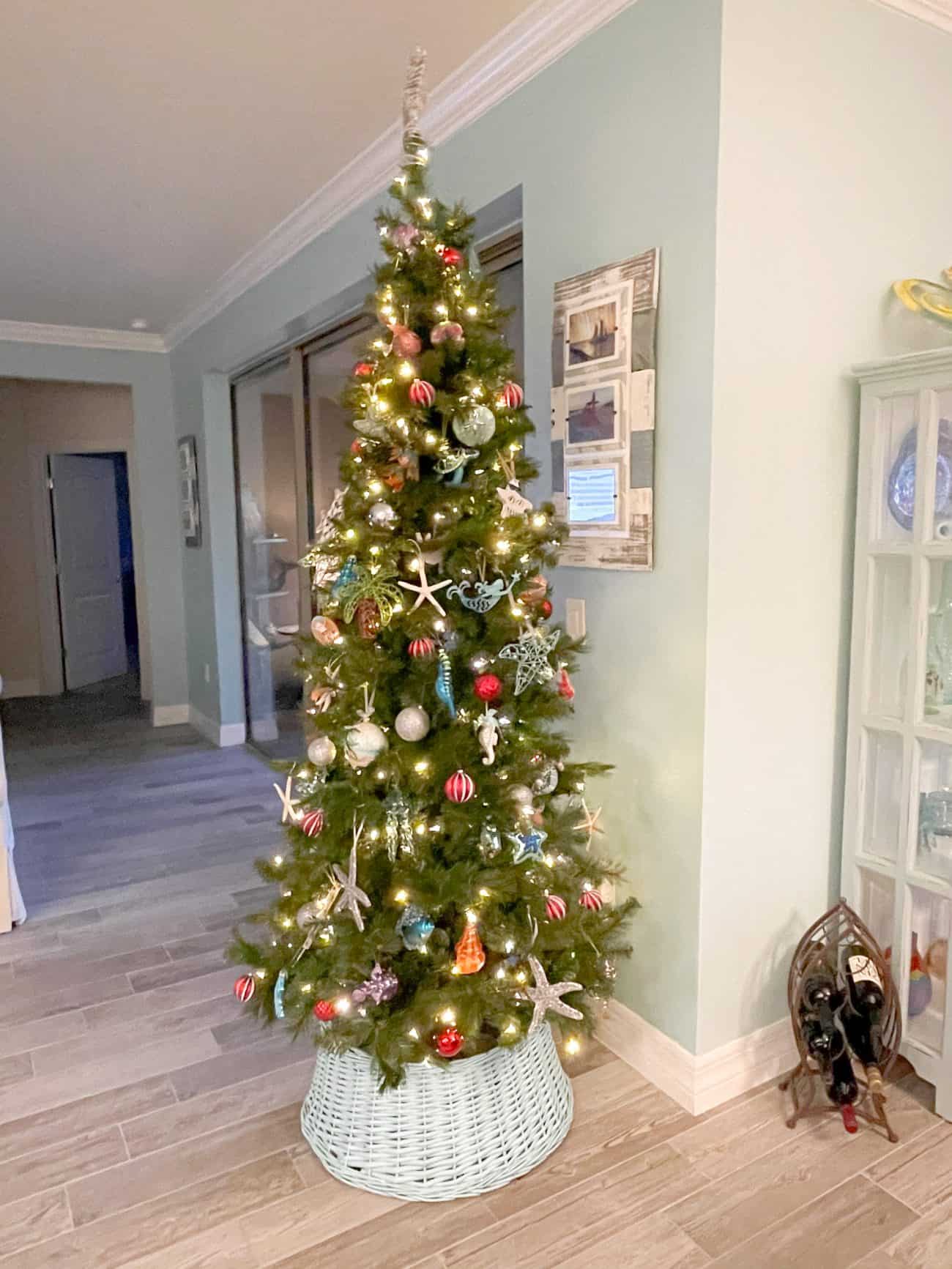 Blue and White Coastal Inspired Christmas Tree Ideas For 2020